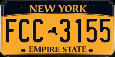 NY license plate FCC3155