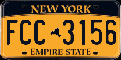 NY license plate FCC3156