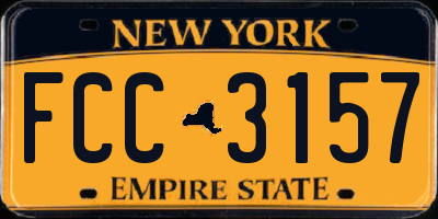 NY license plate FCC3157
