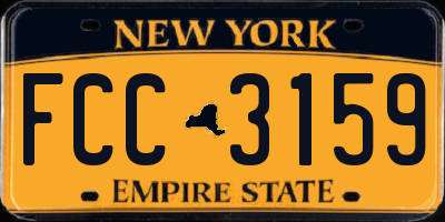 NY license plate FCC3159