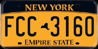 NY license plate FCC3160