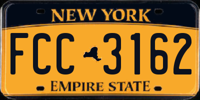 NY license plate FCC3162