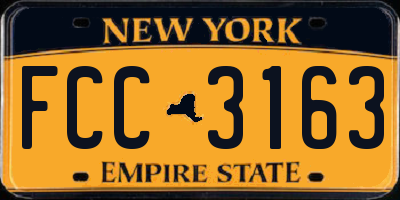 NY license plate FCC3163