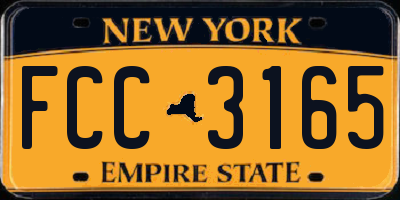 NY license plate FCC3165