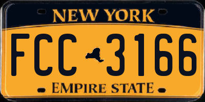 NY license plate FCC3166