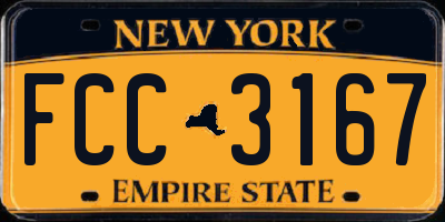 NY license plate FCC3167