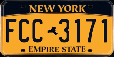 NY license plate FCC3171