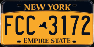 NY license plate FCC3172