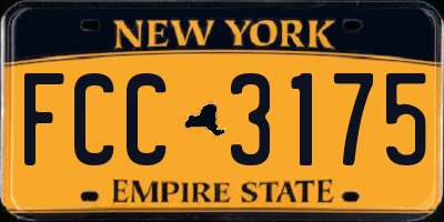 NY license plate FCC3175