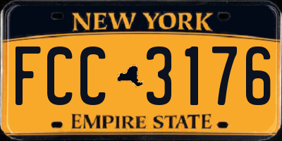 NY license plate FCC3176
