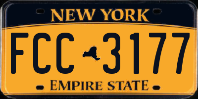 NY license plate FCC3177