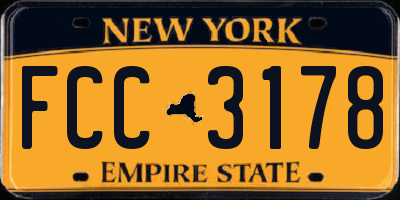 NY license plate FCC3178