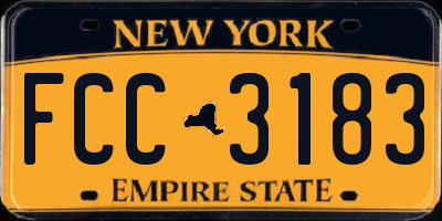 NY license plate FCC3183