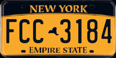 NY license plate FCC3184