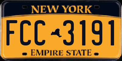 NY license plate FCC3191