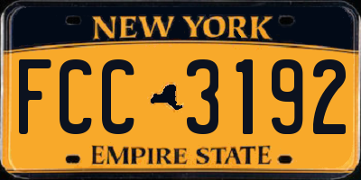 NY license plate FCC3192