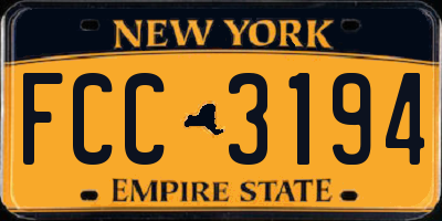 NY license plate FCC3194