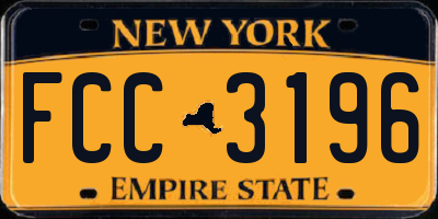 NY license plate FCC3196
