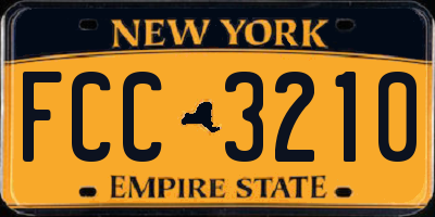 NY license plate FCC3210