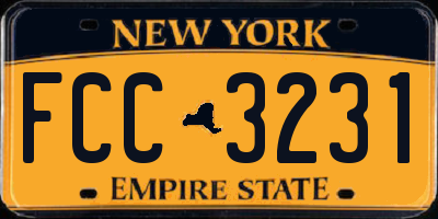 NY license plate FCC3231