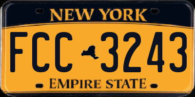 NY license plate FCC3243