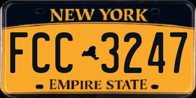 NY license plate FCC3247