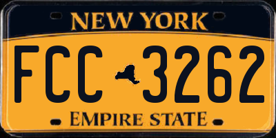 NY license plate FCC3262