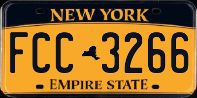 NY license plate FCC3266
