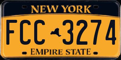 NY license plate FCC3274