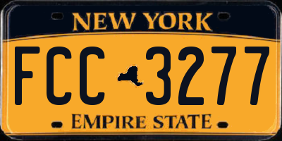 NY license plate FCC3277