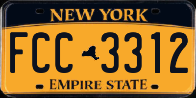 NY license plate FCC3312