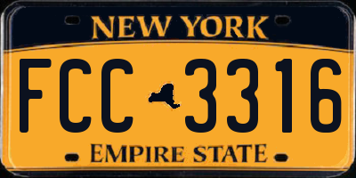 NY license plate FCC3316