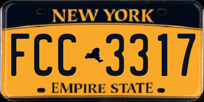 NY license plate FCC3317