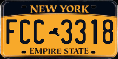 NY license plate FCC3318