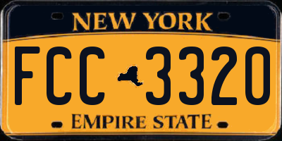 NY license plate FCC3320