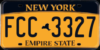 NY license plate FCC3327