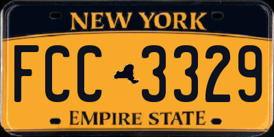 NY license plate FCC3329