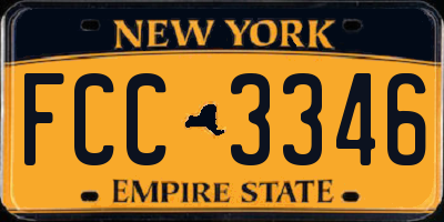 NY license plate FCC3346