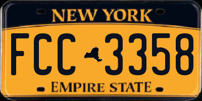 NY license plate FCC3358