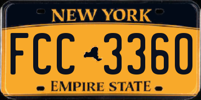 NY license plate FCC3360