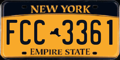 NY license plate FCC3361