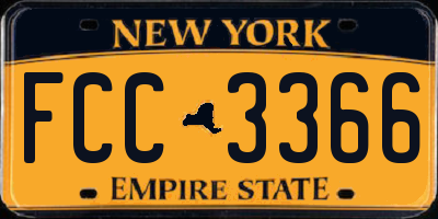 NY license plate FCC3366