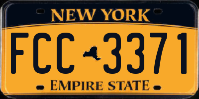 NY license plate FCC3371