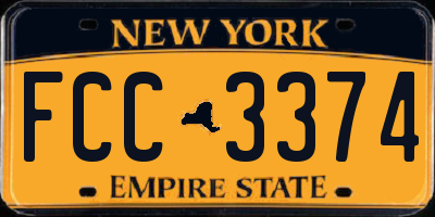 NY license plate FCC3374