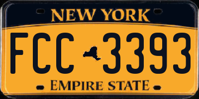 NY license plate FCC3393
