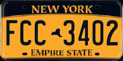 NY license plate FCC3402