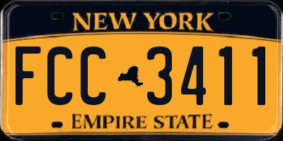 NY license plate FCC3411