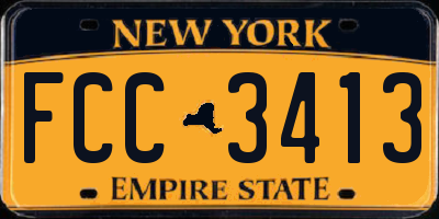 NY license plate FCC3413