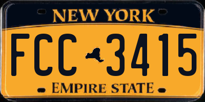 NY license plate FCC3415