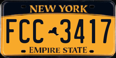 NY license plate FCC3417